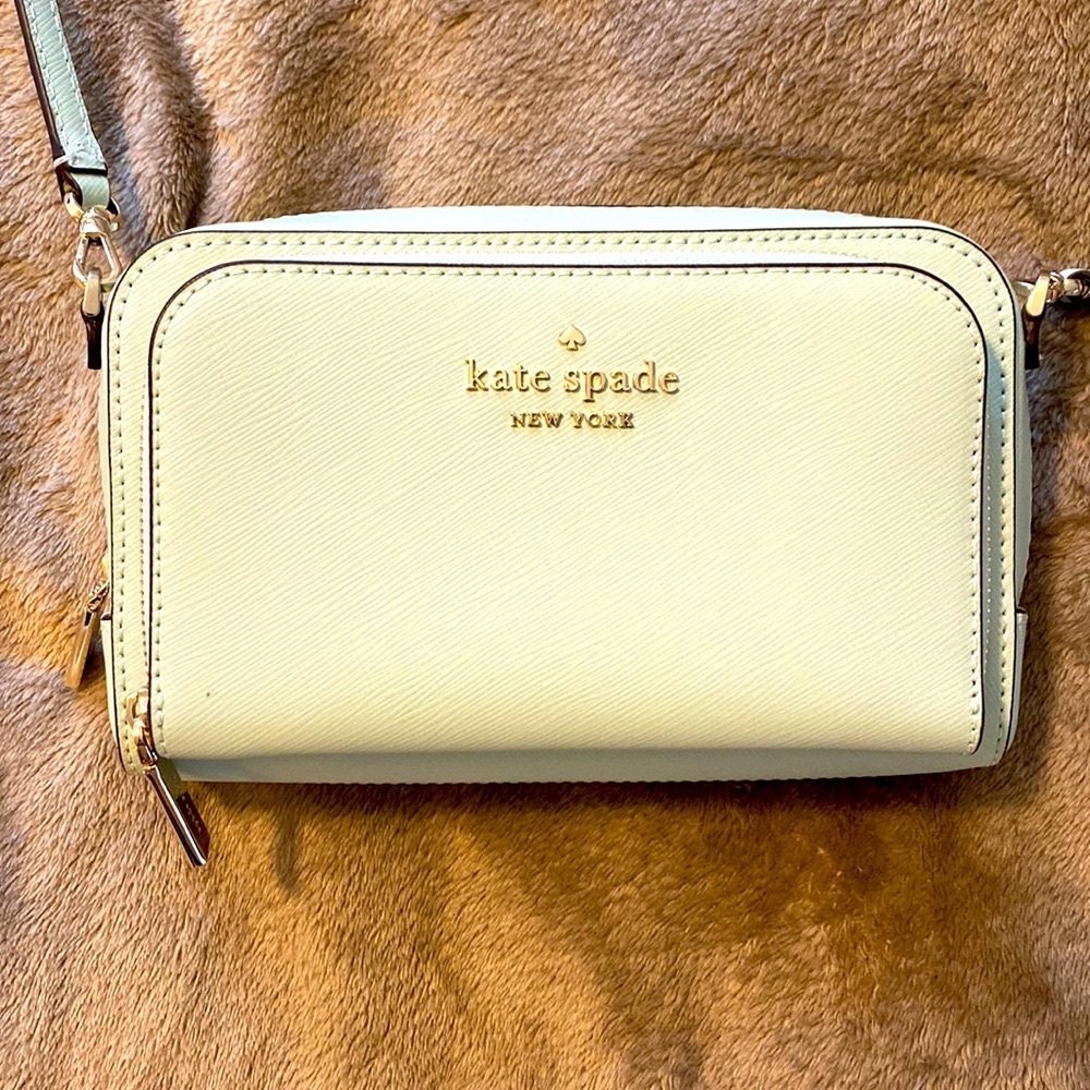 kate spade ♠️ Refined Grain Leather Mint Green crossbody